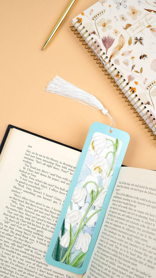 Handmade Quilled Paper Lily of the Valley Bookmark