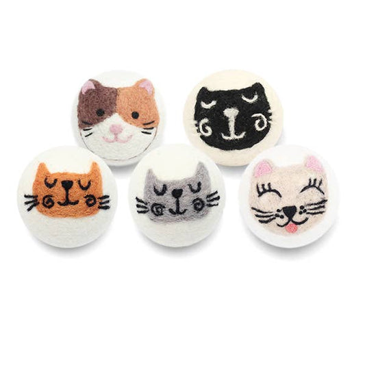 Cats: Eco Wool Dryer Balls Fair Trade: Cream Cat