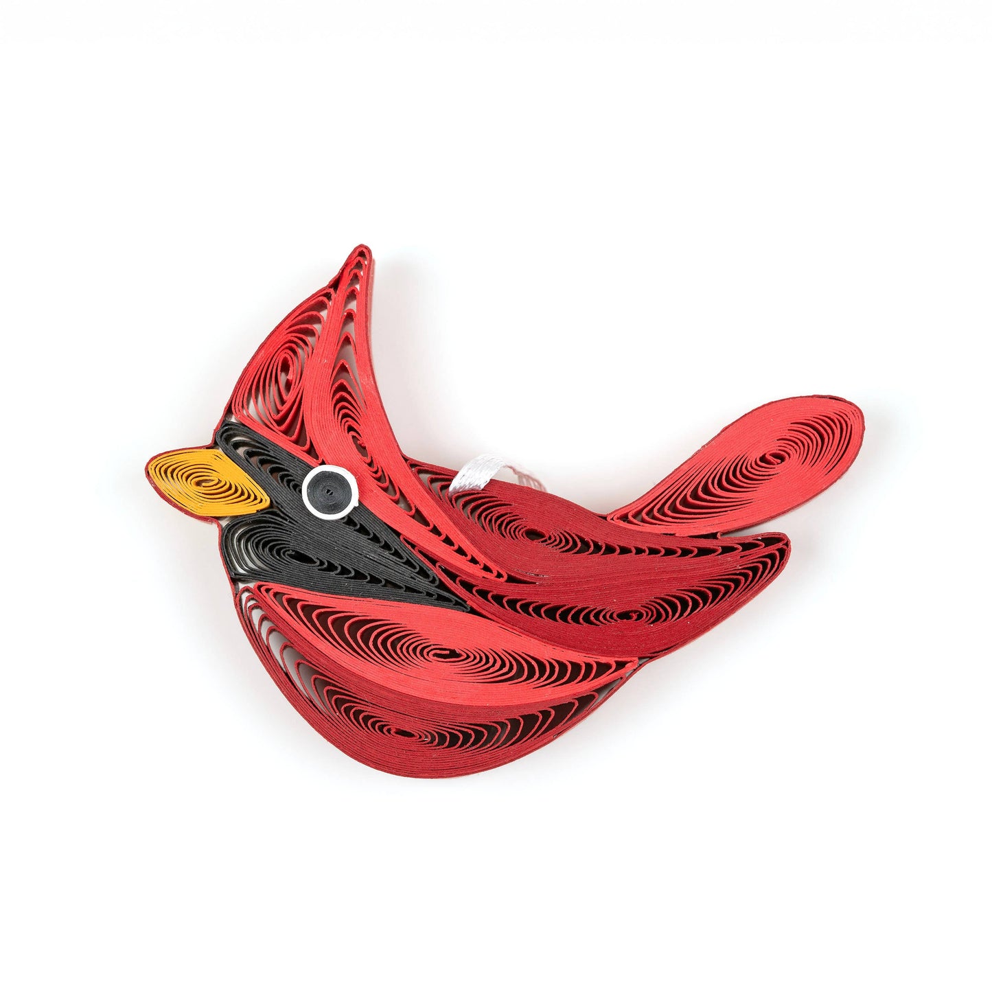 Decorate a gift bag or tree with a handcrafted quilled cardinal ornament.
