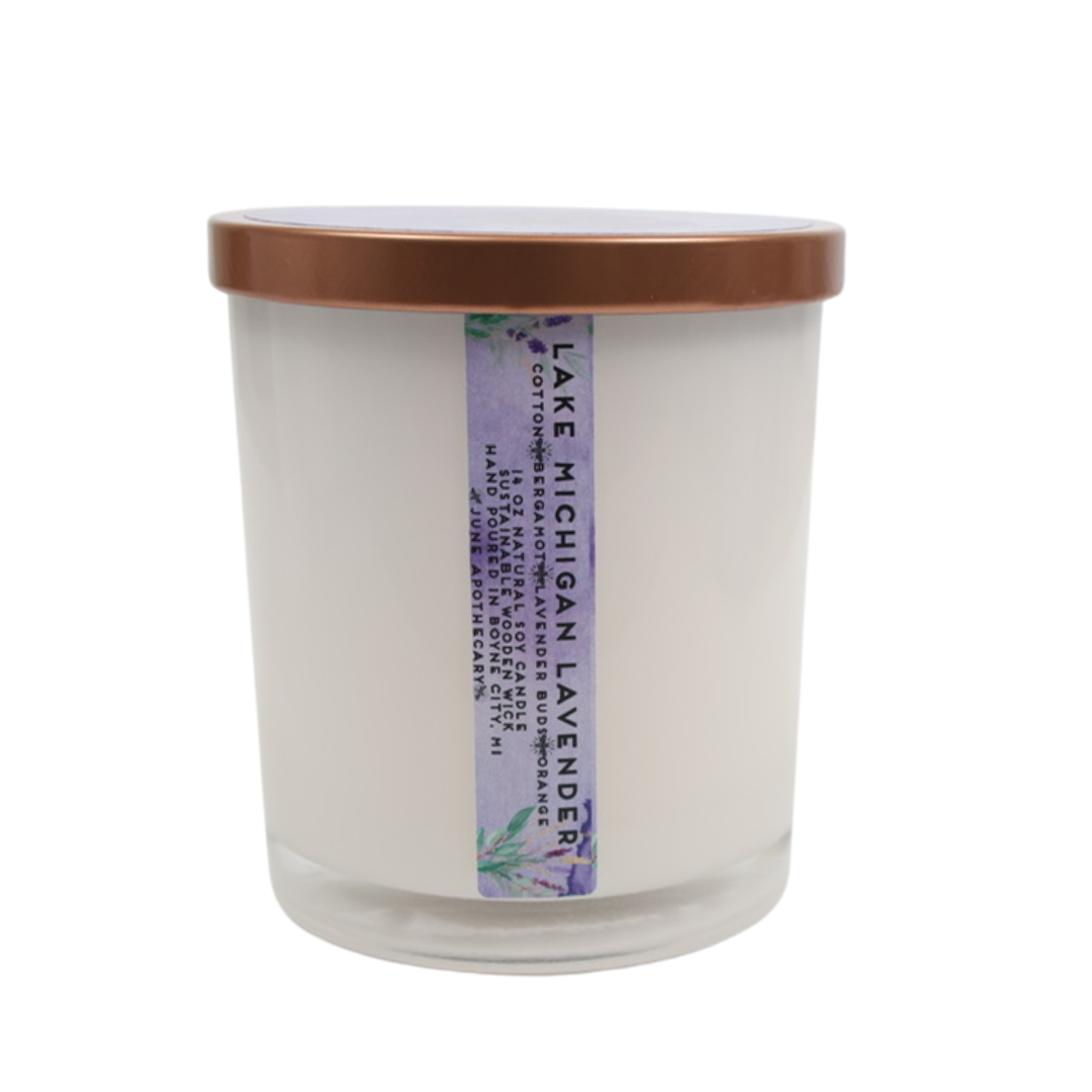 Lake Michigan Lavender 12 oz Wooden Wick Tumbler Candle