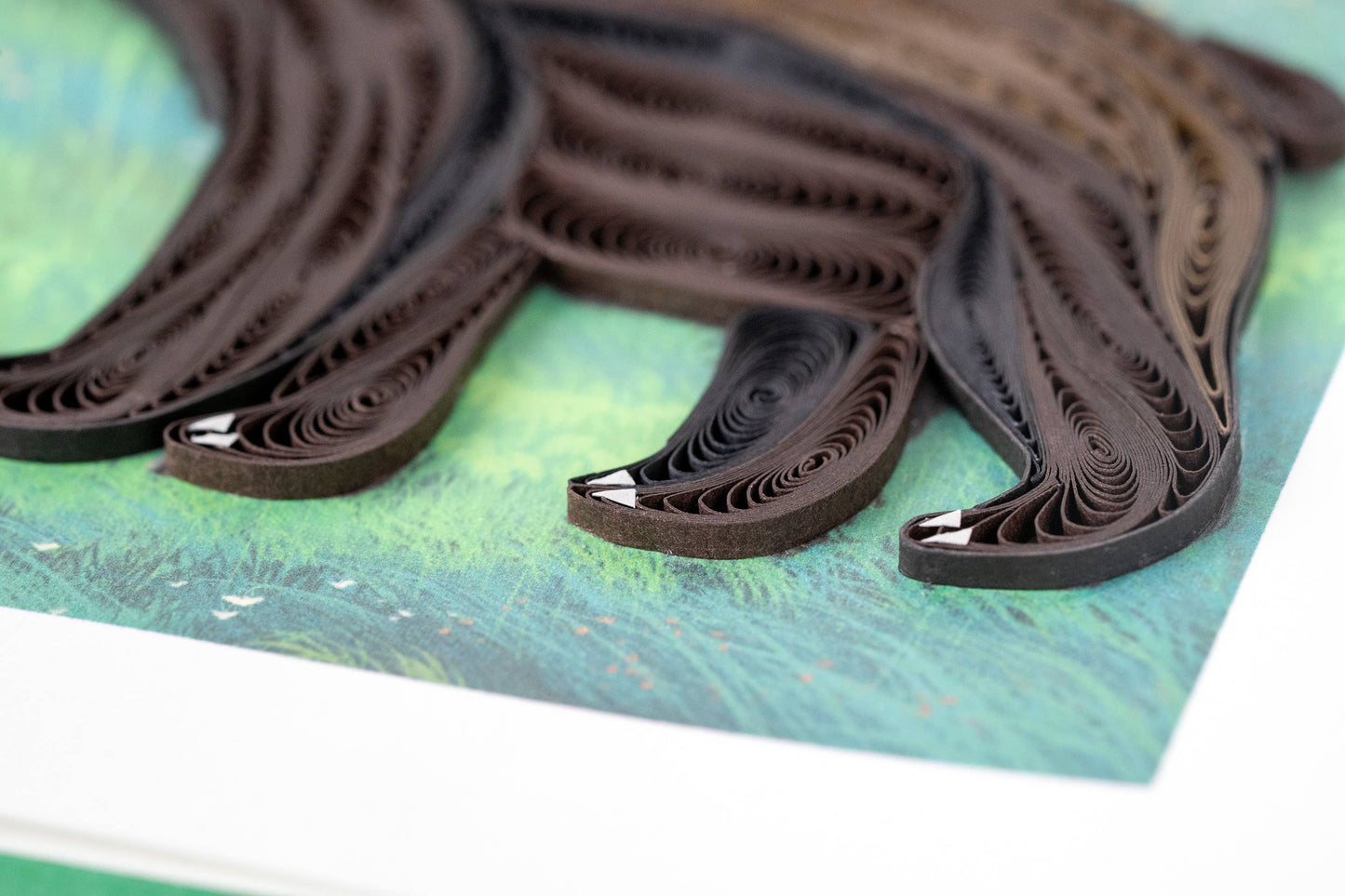 Quilled Black Bear and Cub Greeting Card