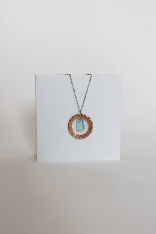 Restored Copper & Glass Necklace