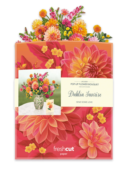 Dahlia Sunrise Pop-up Greeting Card