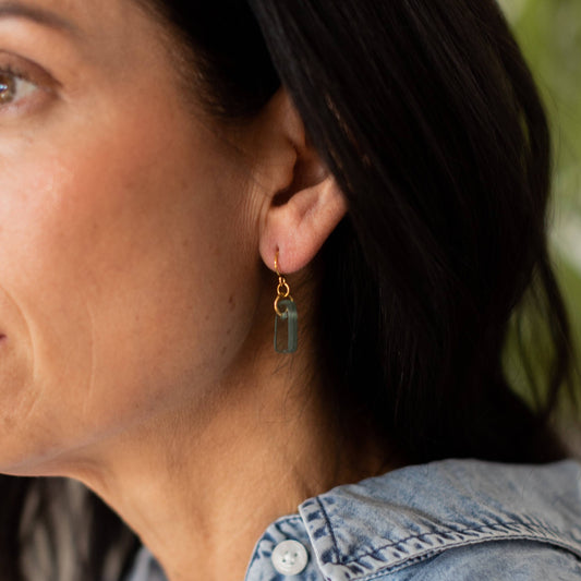 See Me Through earrings by Mend on the Move.Jewelry created from auto parts by abuse survivors in Detroit, Michigan.