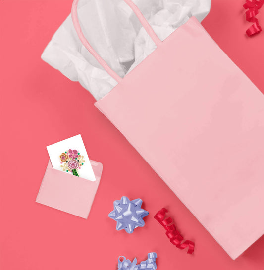 Flower Bouquet Gift Enclosure Mini Card