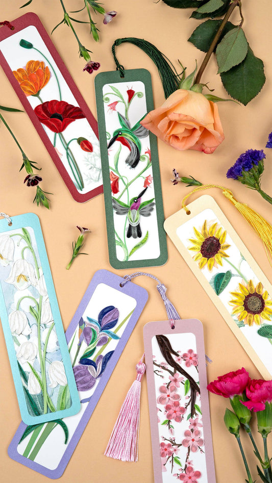 Handmade Quilled Paper Sunflowers Bookmark