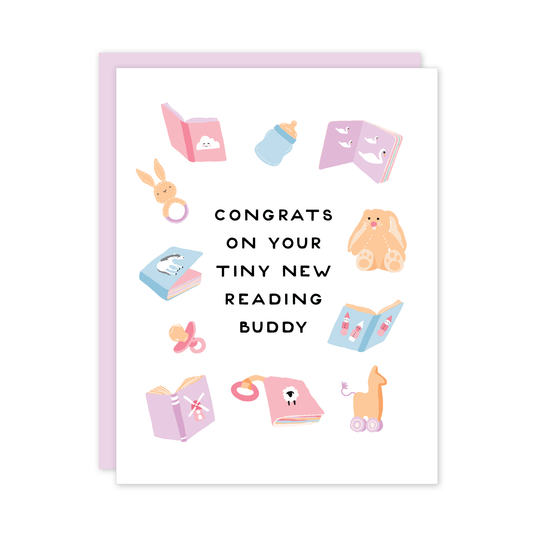 Reading Buddy New Baby Card