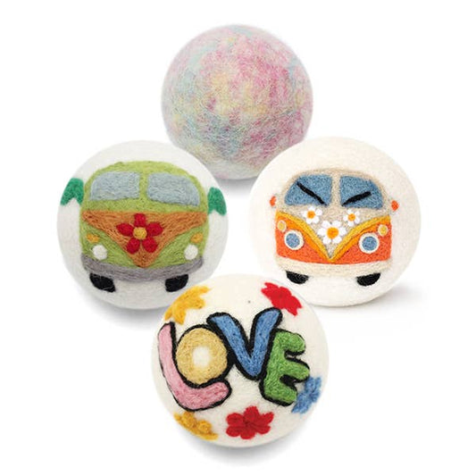 Hippie Collection: Eco Wool Dryer Balls Fair Trade: Colorful Love