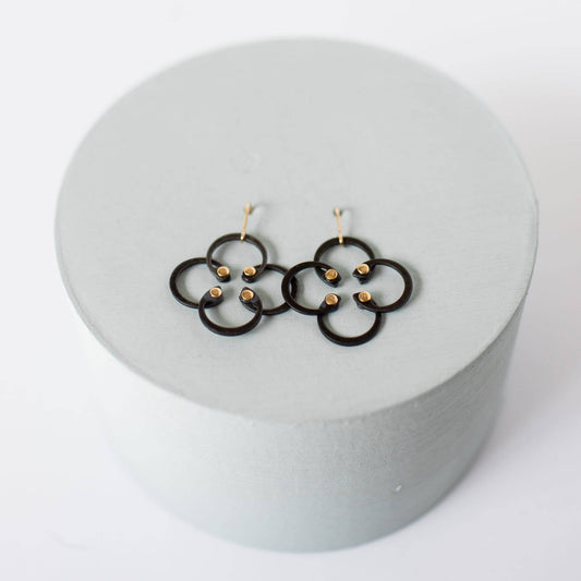 The Mini earrings by Mend on the Move.Jewelry created from auto parts by abuse survivors in Detroit, Michigan.