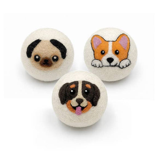 Dogs: Eco Wool Dryer Balls Fair Trade: Dark Brown Dog