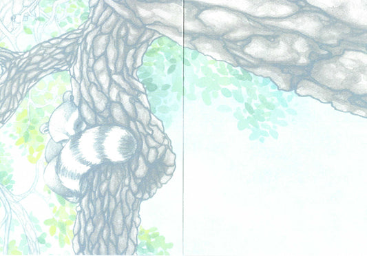 A beautiful greeting card featuring a whimsical watercolor illustration by Jessica Waterstradt from the book, "The Acorn and the Oak."