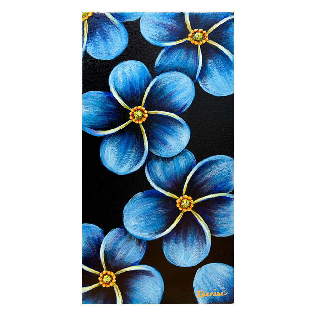 "Forget-Me-Nots" contemporary floral paintings by Denise Cassidy of Northville, Mich. Original, artist-signed, acrylic and mixed-media painting.