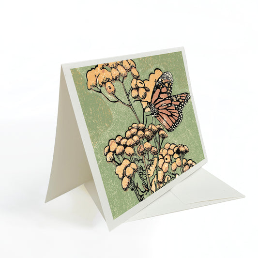 Monarch on Tansy greeting card by Natalia Wohletz of Peninsula Prints.