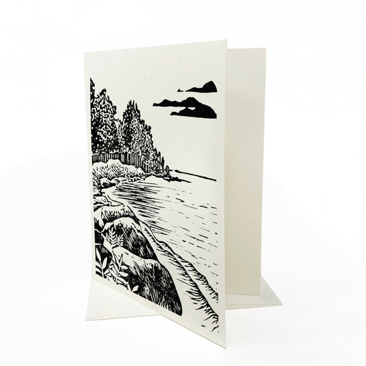 Peninsula Prints lakeshore scene greeting card by Natalia Wohletz of Mackinac Island and Milford, Michigan.