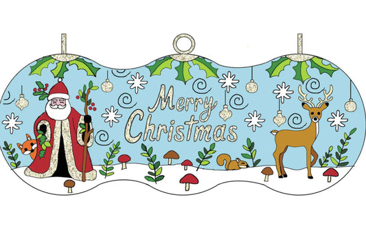 Merry Christmas Nature Santa Cloisonné Ornament