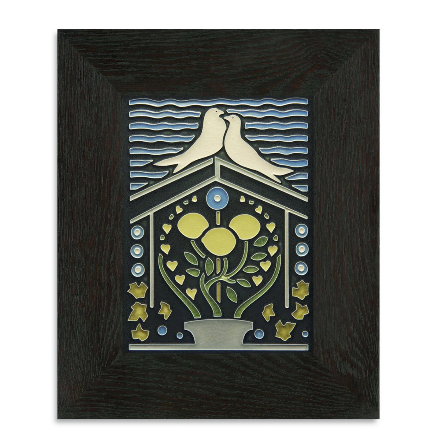 Lemon Love (Blue) – 6x8 art tile by Motawi framed