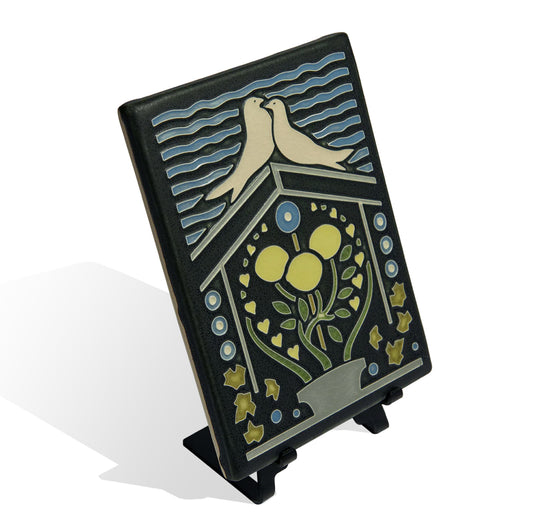 Lemon Love (Blue) – 6x8 art tile by Motawi