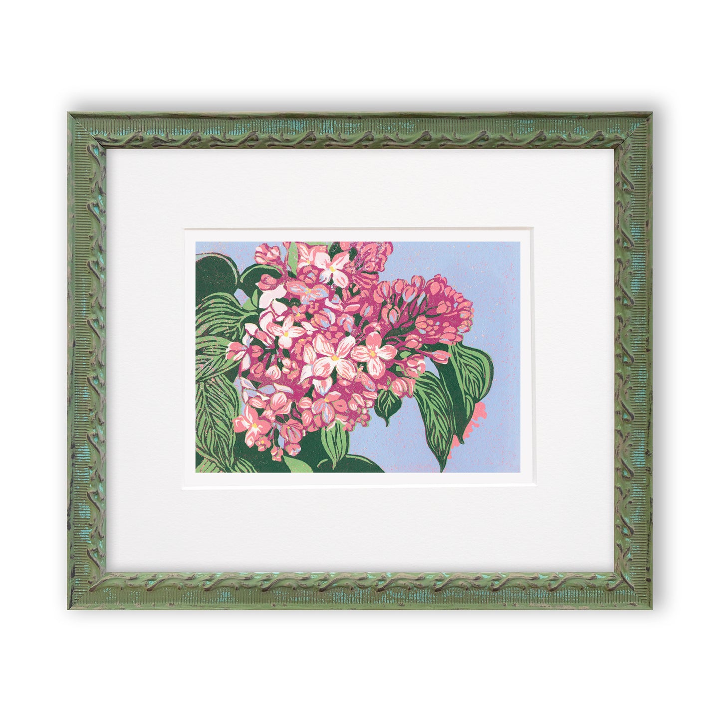 Lilacs Original Block Print