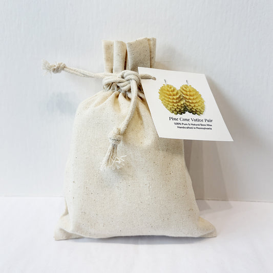 Pinecone Beeswax Candle Pair