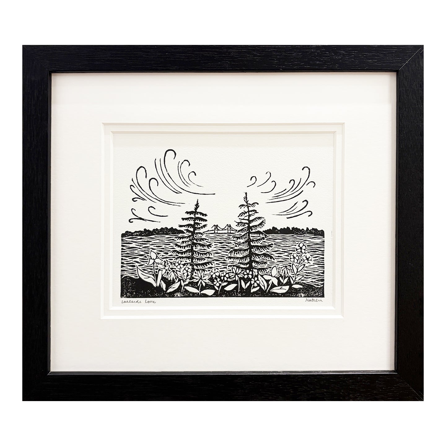 Lakeside Love Original Block Print