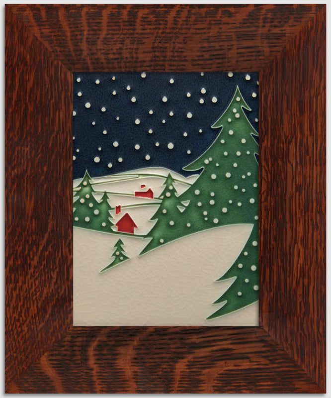 Snowy Night – 6x8 art tile