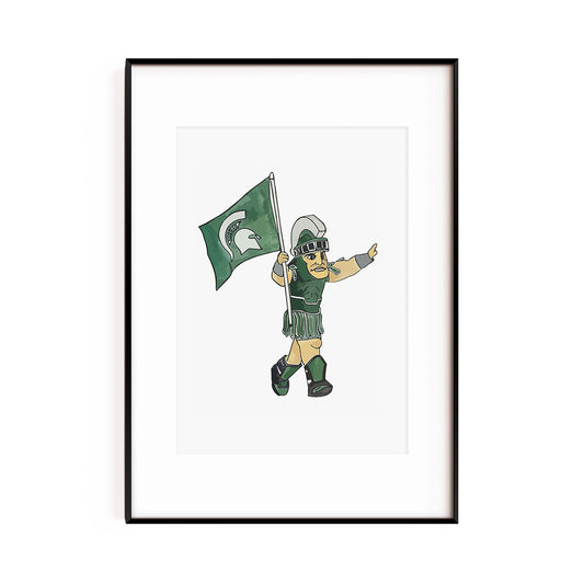 MSU Sparty - Fine Art Print by Abigail Leigh Designs