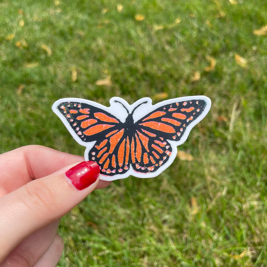 Flying Monarch Vinyl Sticker