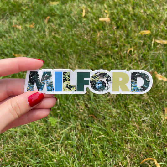 MILFORD Huron River Bridge Vinyl Sticker