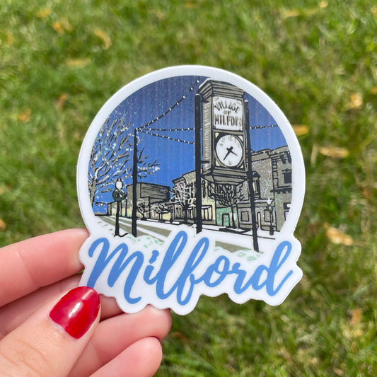 Milford Lights Vinyl Sticker