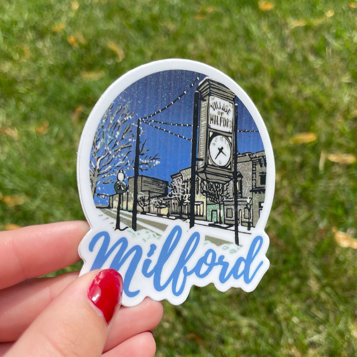 Milford Lights Vinyl Sticker