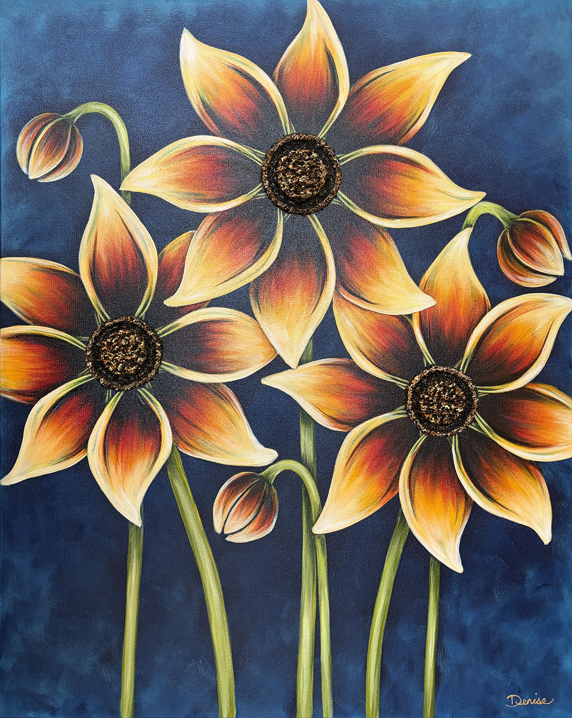 Contemporary floral paintings by Denise Cassidy Wood of Northville, Mich. 