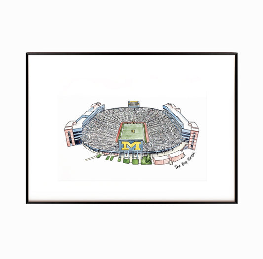 U of M The Big House - Fine Art Print by Abigail Leigh Designs