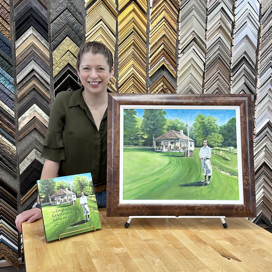 The Charming Gentleman of Golf Book by Mackinac Island Historian Phil Porter with photography by Jennifer Wohletz. Cover portrait of Wawashkamo Golf Course's legendary golf pro Frank Dufina by Natalia Wohletz.