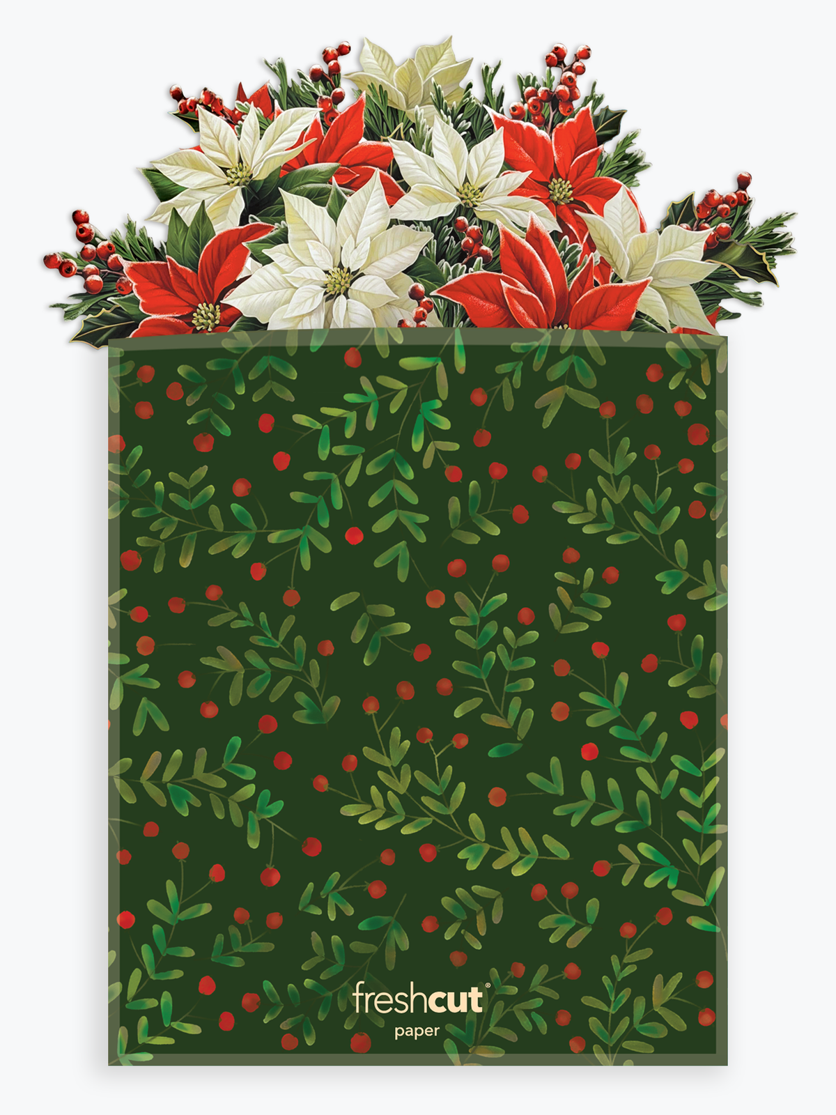 Festive Poinsettias Pop-Up Greeting Card