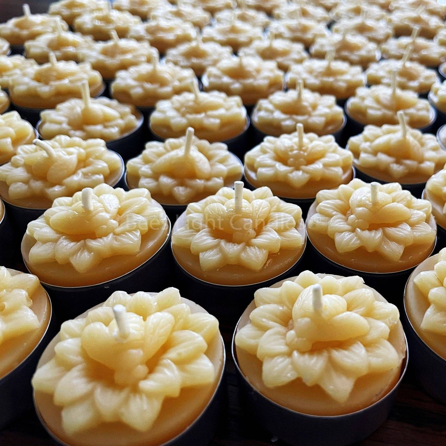 Honeybee Flower Beeswax Tealight Candle