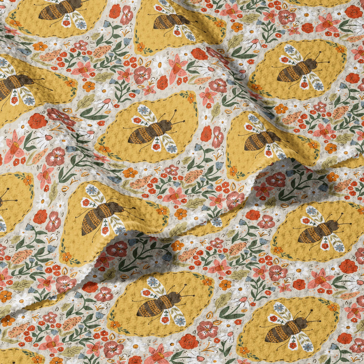 Boho Bee Double Sided Waffle Dish Towel