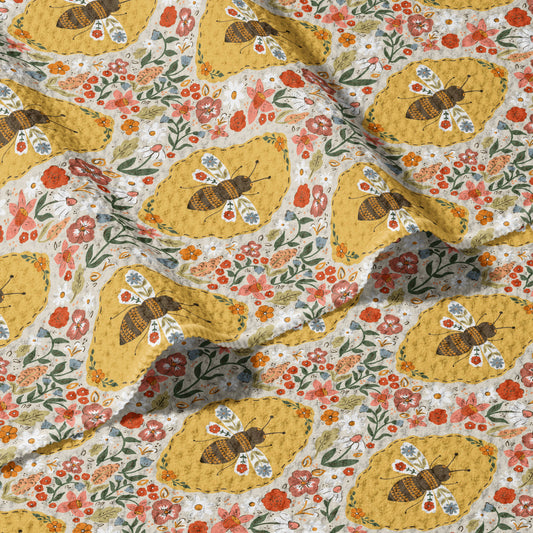 Boho Bee Double Sided Waffle Dish Towel