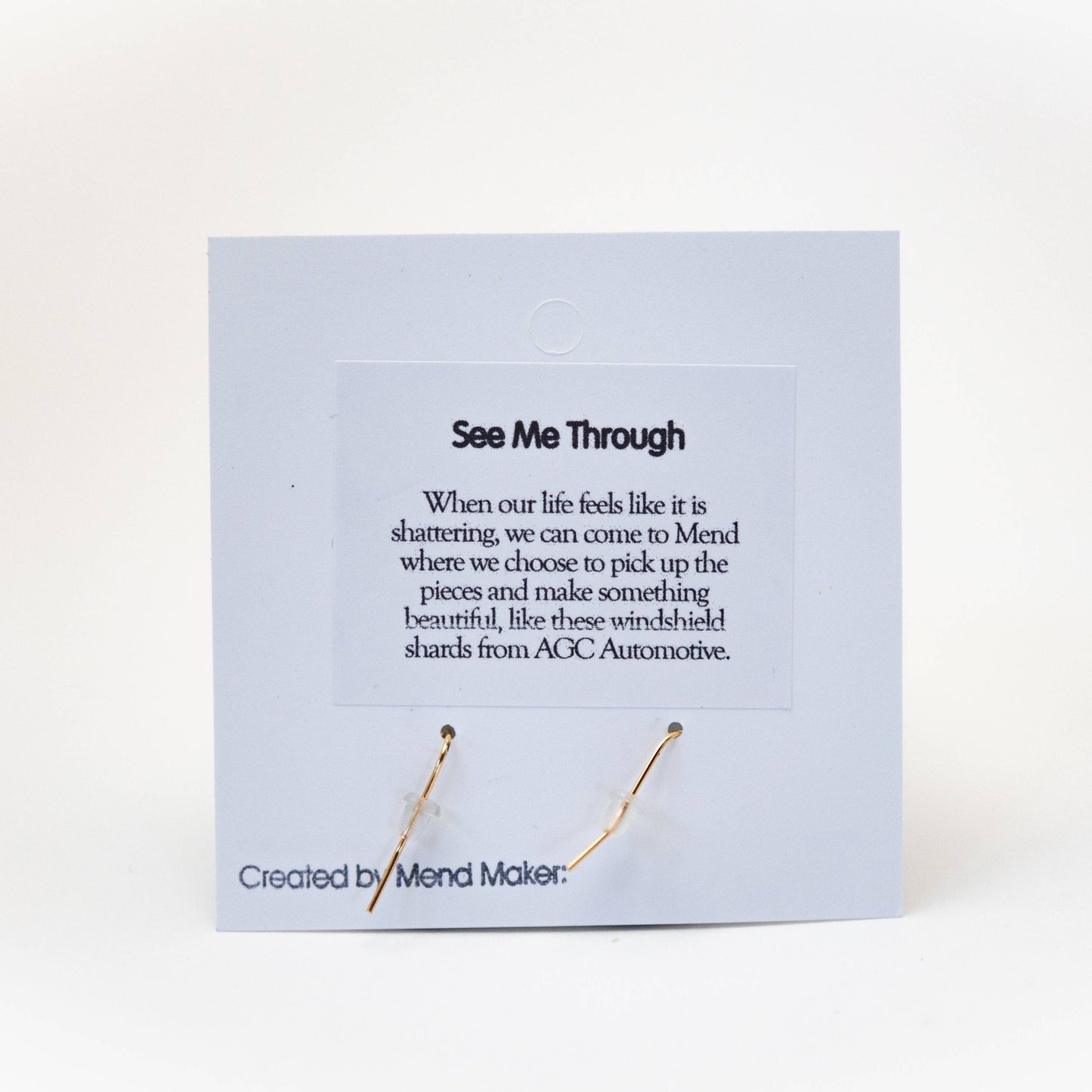 See Me Through earrings by Mend on the Move.Jewelry created from auto parts by abuse survivors in Detroit, Michigan.