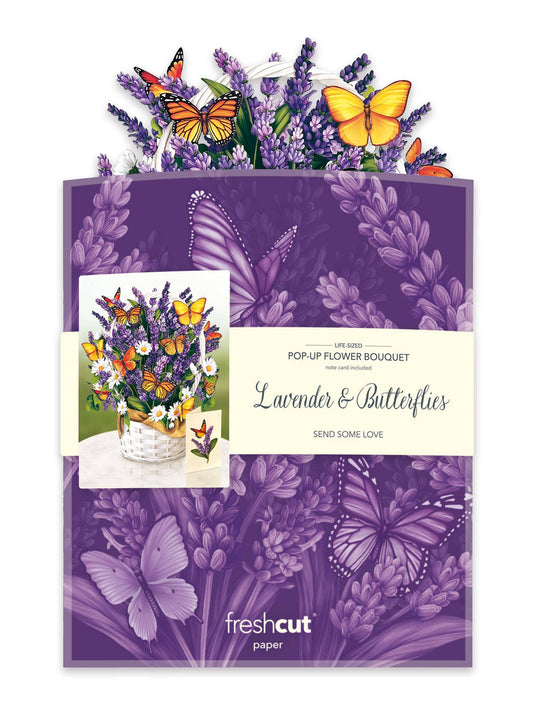 Lavender & Butterflies Pop-up Greeting Card