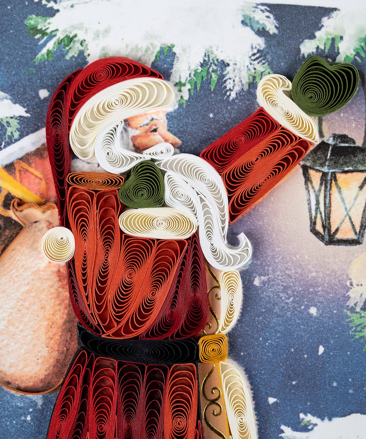 Quilled Vintage Santa Christmas Card