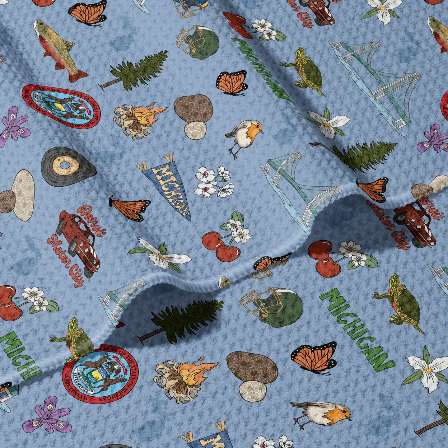 Michigander Double Sided Waffle Dish Towel