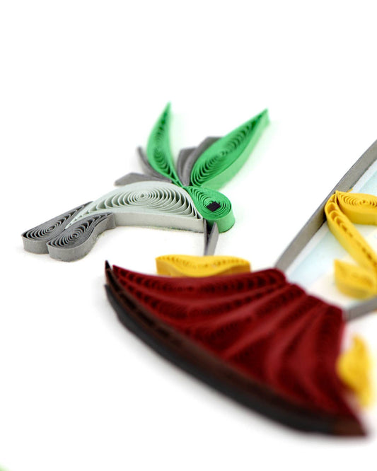 Hummingbird Feeder Quilled Card