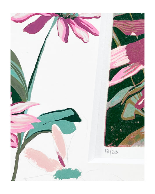 Echinacea Original Block Print - Special Edition