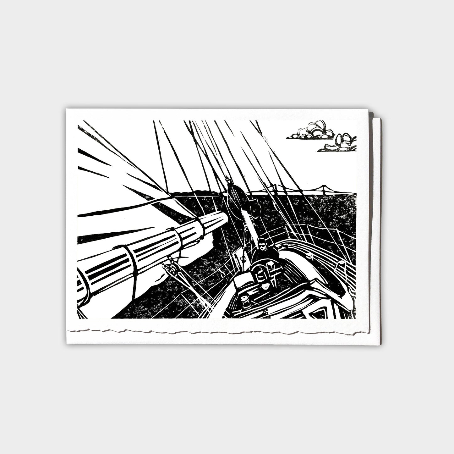 30 Degrees sailing greeting card by Natalia Wohletz, Peninsula Prints.