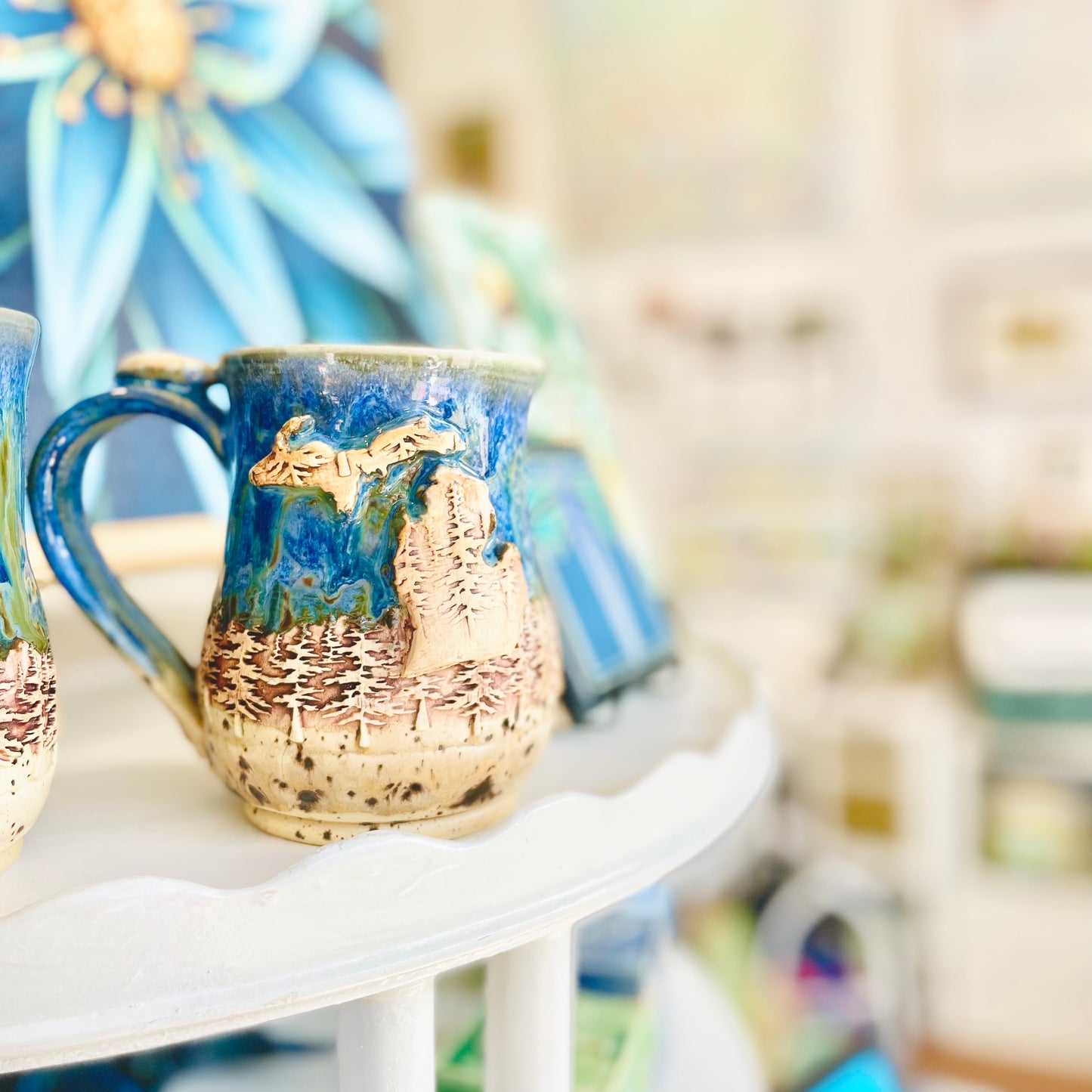 Michigan Mug - Lake Blue Glaze