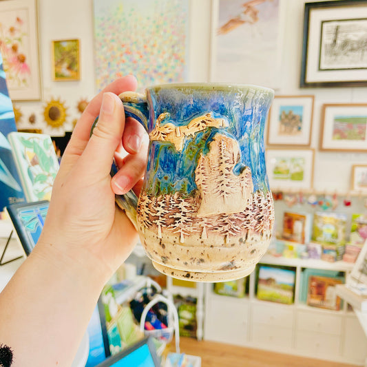 Michigan Mug - Lake Blue Glaze