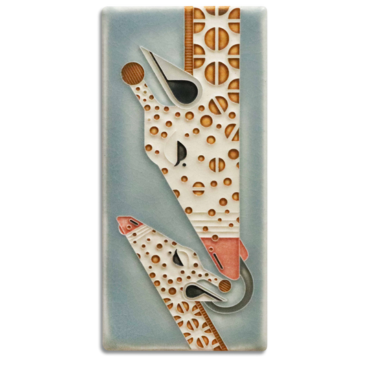 Giraffe & A Half 4x8 by Motawi in blue.