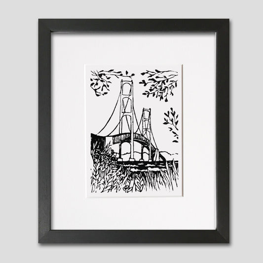 Mighty Mac Shore View Original Block Print