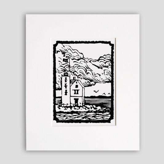 Mini Round Island Original Block Print by Natalia Wohletz of Peninsula Prints.