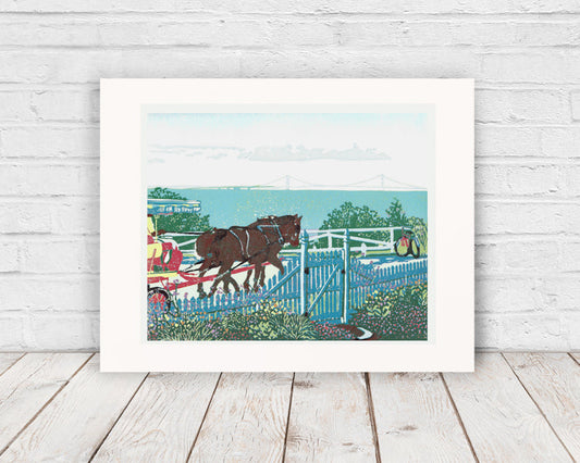 Mackinac Garden Gate Original Block Print